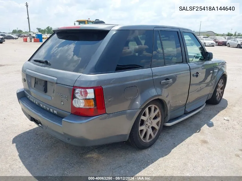 SALSF25418A144640 2008 Land Rover Range Rover Sport Hse