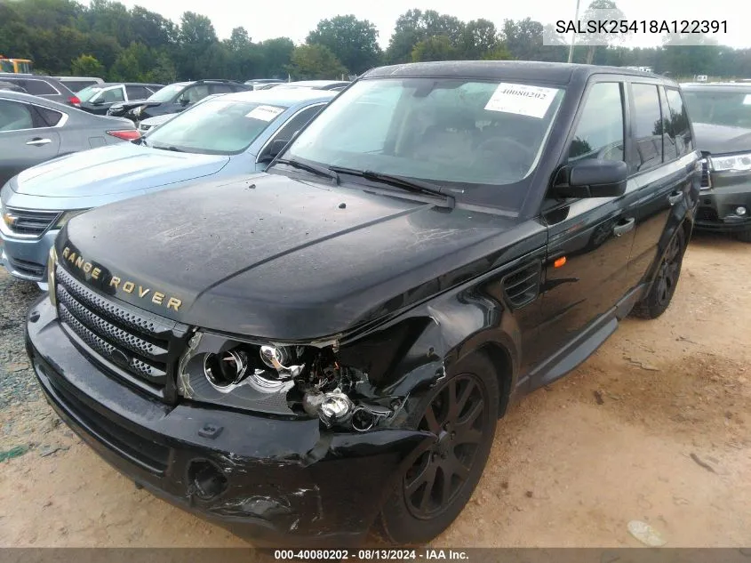 SALSK25418A122391 2008 Land Rover Range Rover Sport Hse