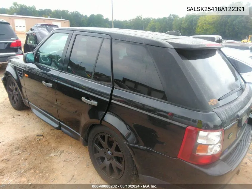 SALSK25418A122391 2008 Land Rover Range Rover Sport Hse