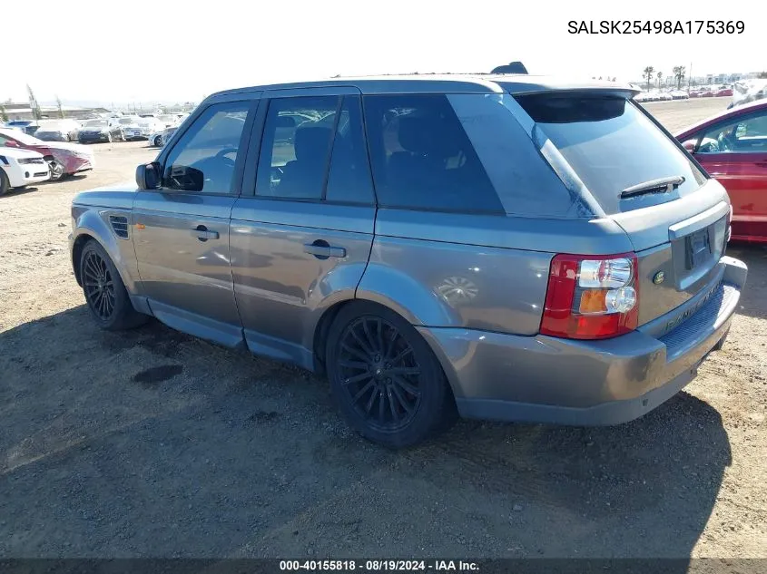 SALSK25498A175369 2008 Land Rover Range Rover Sport Hse