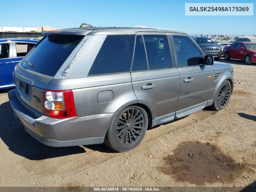 SALSK25498A175369 2008 Land Rover Range Rover Sport Hse