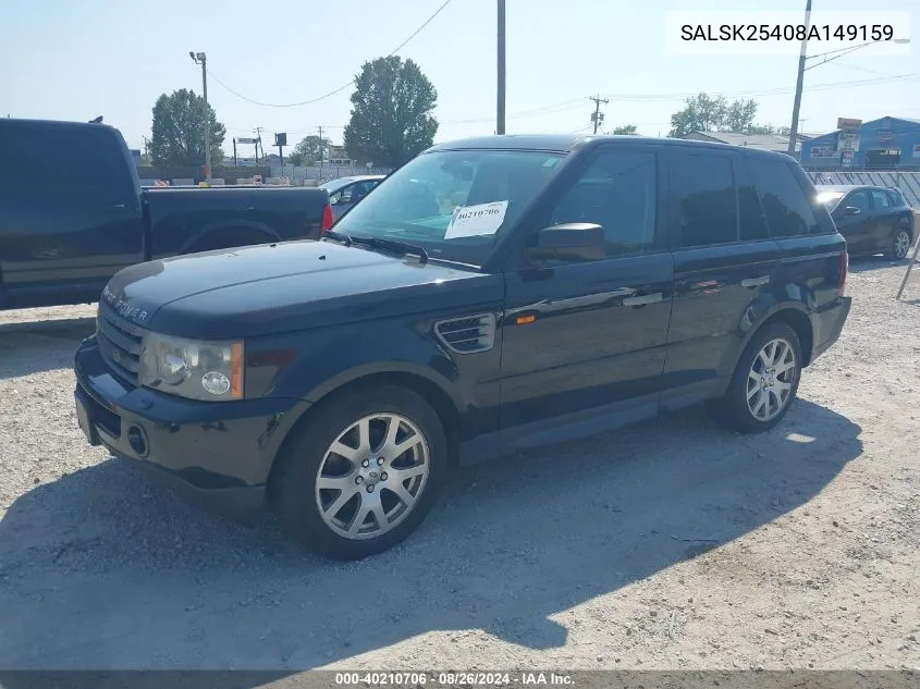 SALSK25408A149159 2008 Land Rover Range Rover Sport Hse