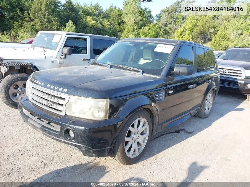 SALSK254X8A184016 2008 Land Rover Range Rover Sport Hse