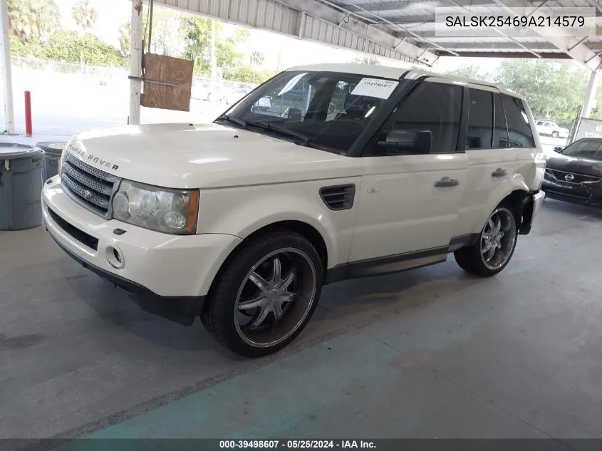 2009 Land Rover Range Rover Sport Hse VIN: SALSK25469A214579 Lot: 39498607