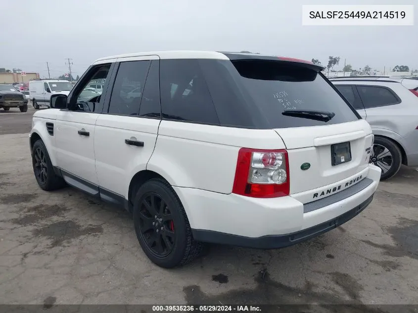 SALSF25449A214519 2009 Land Rover Range Rover Sport Hse