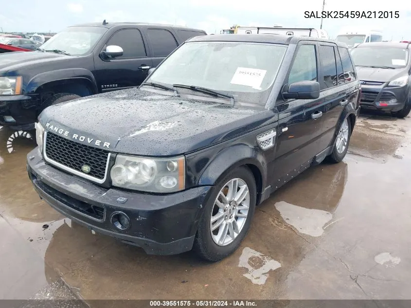 2009 Land Rover Range Rover Sport Hse VIN: SALSK25459A212015 Lot: 39551575