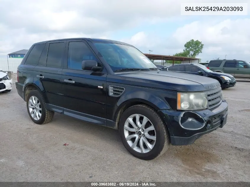 2009 Land Rover Range Rover Sport Hse VIN: SALSK25429A203093 Lot: 39683882