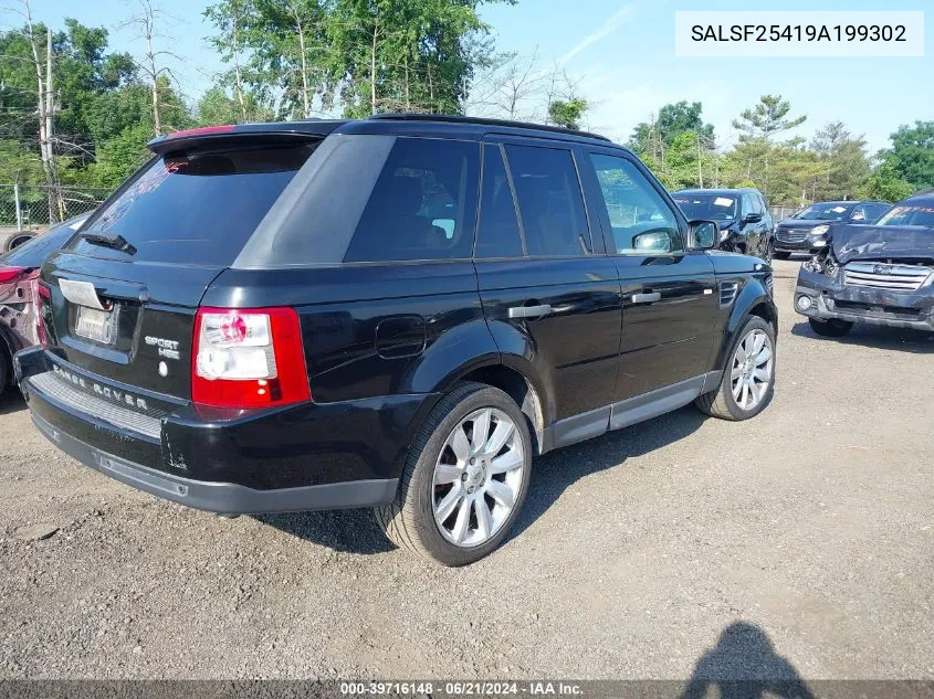 2009 Land Rover Range Rover Sport Hse VIN: SALSF25419A199302 Lot: 39716148