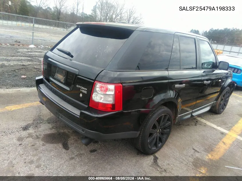 2009 Land Rover Range Rover Sport Hse VIN: SALSF25479A198333 Lot: 40065664