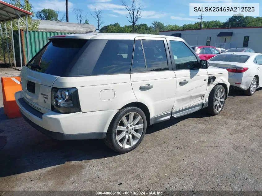 2009 Land Rover Range Rover Sport Hse VIN: SALSK25469A212525 Lot: 40086190