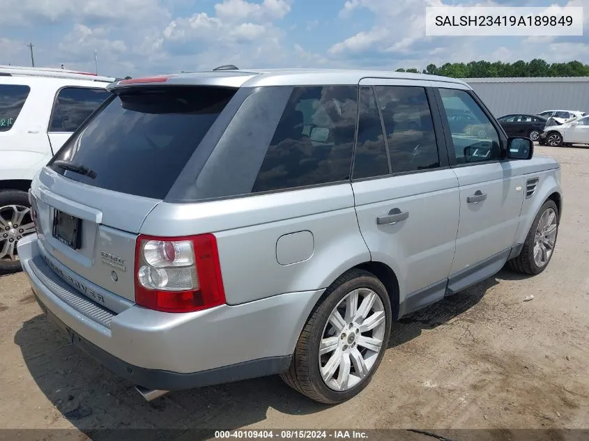 2009 Land Rover Range Rover Sport Supercharged VIN: SALSH23419A189849 Lot: 40109404