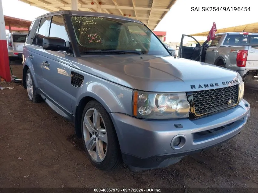 2009 Land Rover Range Rover Sport Hse VIN: SALSK25449A196454 Lot: 40357979