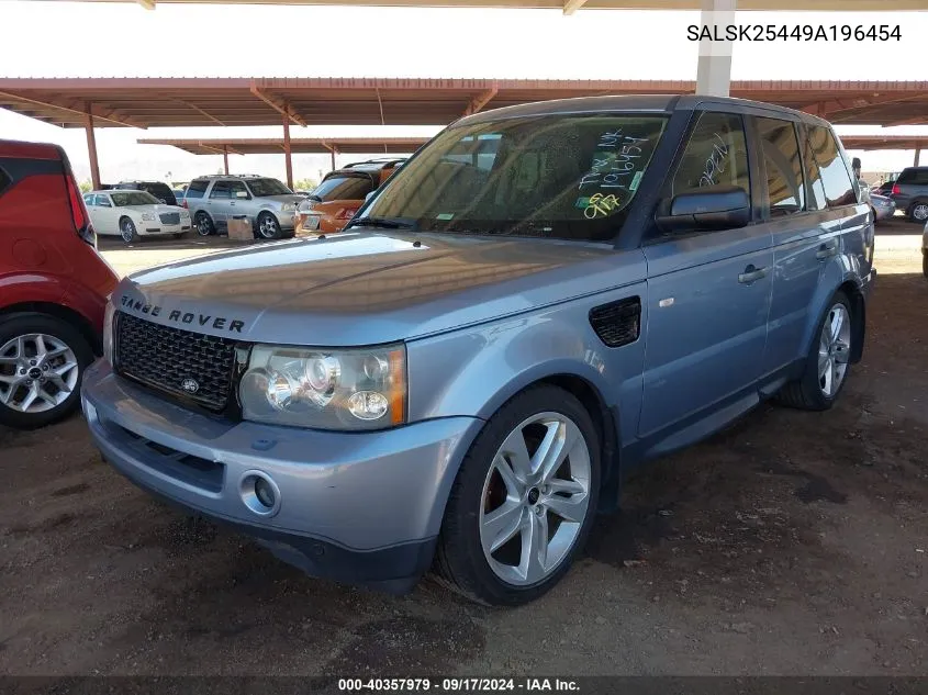 2009 Land Rover Range Rover Sport Hse VIN: SALSK25449A196454 Lot: 40357979