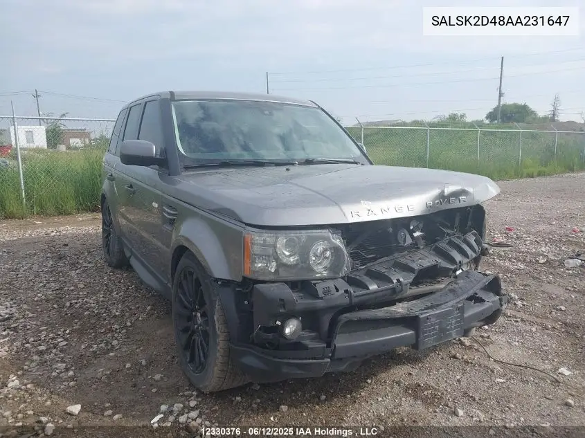 SALSK2D48AA231647 2010 Land Rover Range Rover Sport Hse