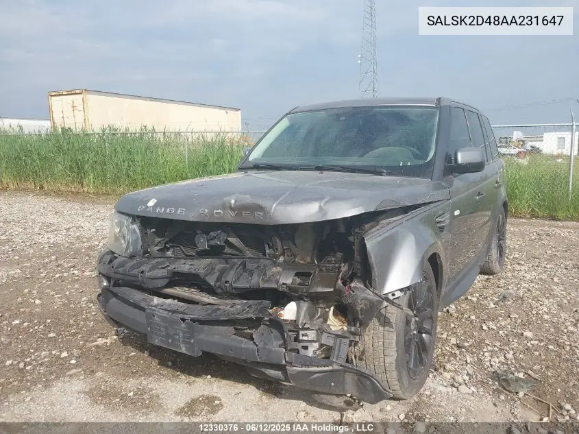 SALSK2D48AA231647 2010 Land Rover Range Rover Sport Hse