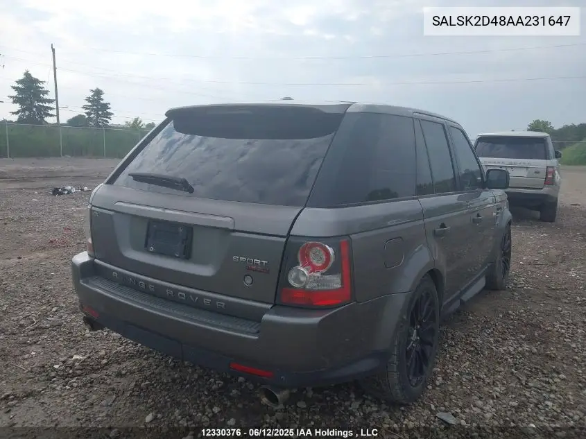 SALSK2D48AA231647 2010 Land Rover Range Rover Sport Hse