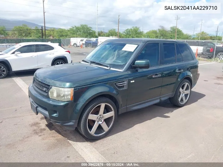 2010 Land Rover Range Rover Sport Hse VIN: SALSK2D41AA229710 Lot: 39422676