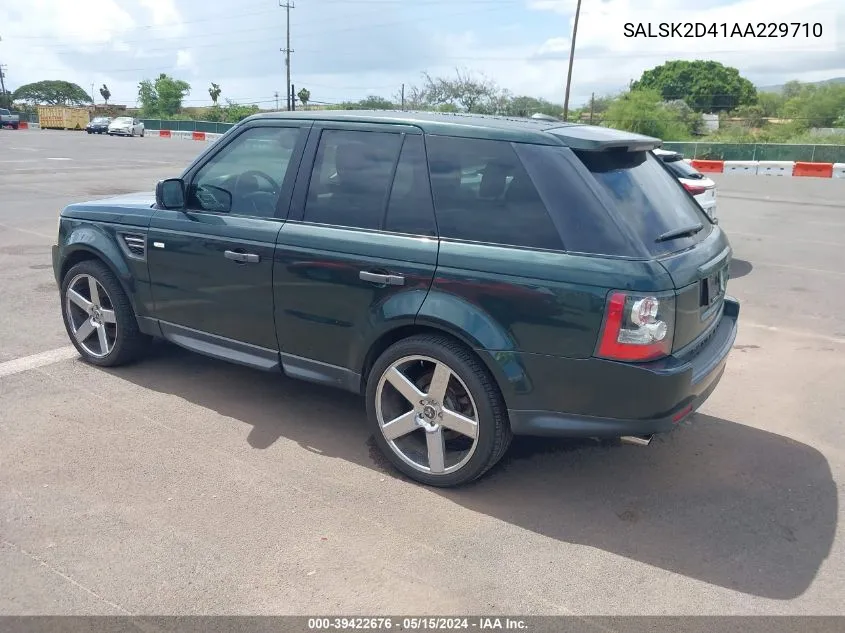 2010 Land Rover Range Rover Sport Hse VIN: SALSK2D41AA229710 Lot: 39422676