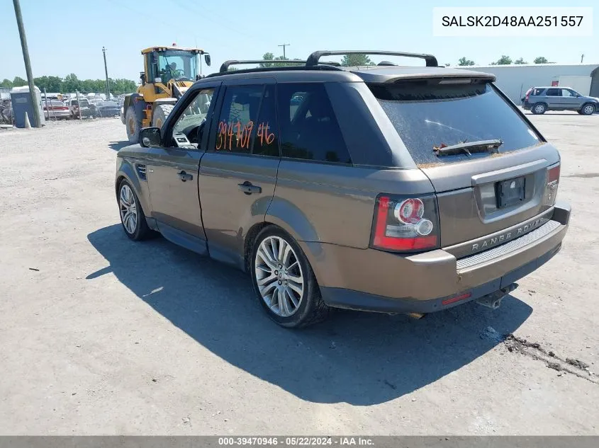 SALSK2D48AA251557 2010 Land Rover Range Rover Sport Hse