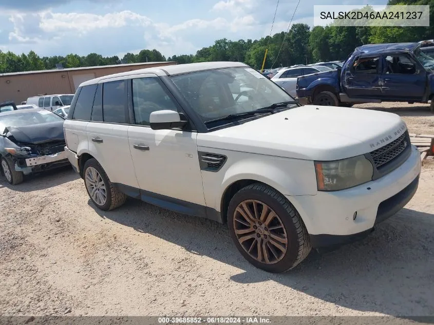 2010 Land Rover Range Rover Sport Hse VIN: SALSK2D46AA241237 Lot: 39685852