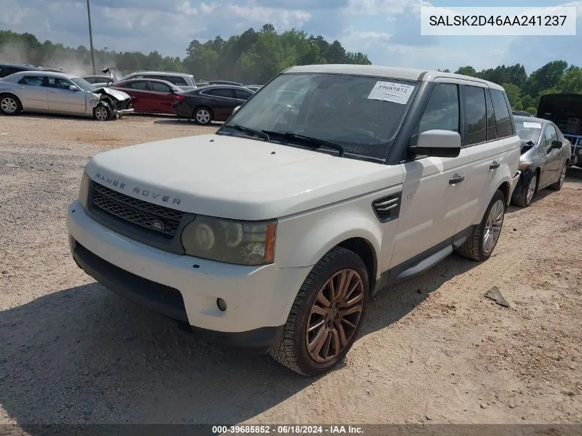 2010 Land Rover Range Rover Sport Hse VIN: SALSK2D46AA241237 Lot: 39685852