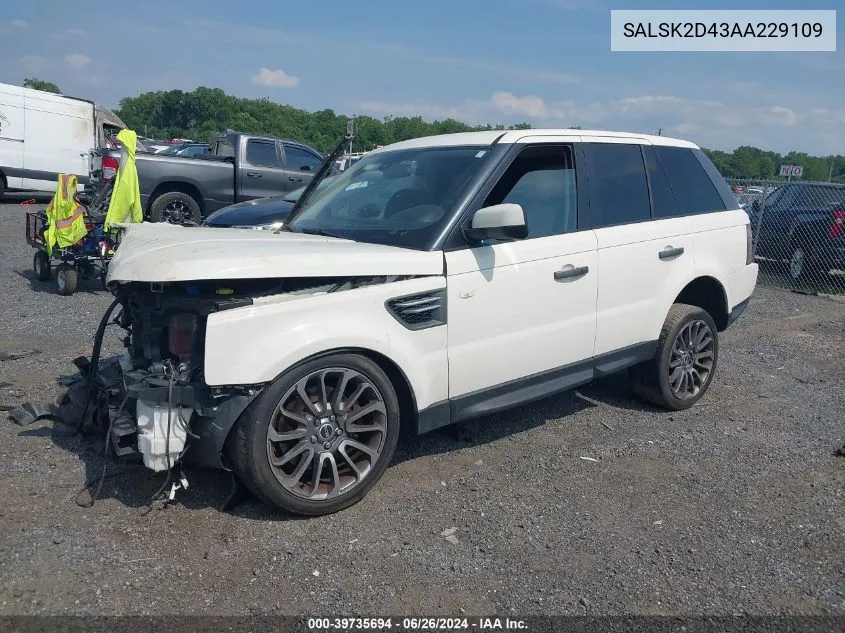 2010 Land Rover Range Rover Sport Lux VIN: SALSK2D43AA229109 Lot: 39735694