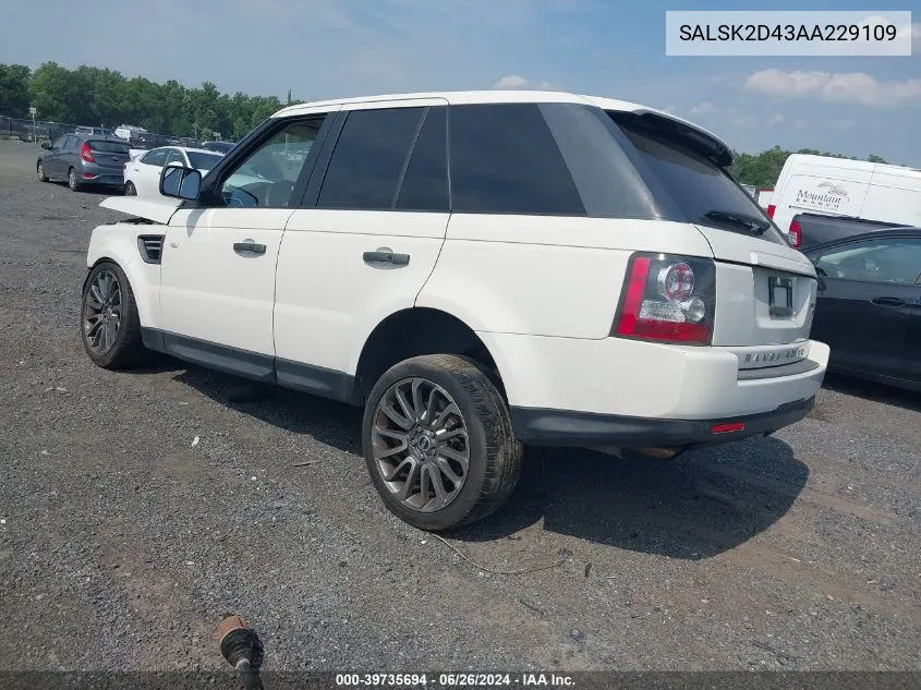 2010 Land Rover Range Rover Sport Lux VIN: SALSK2D43AA229109 Lot: 39735694