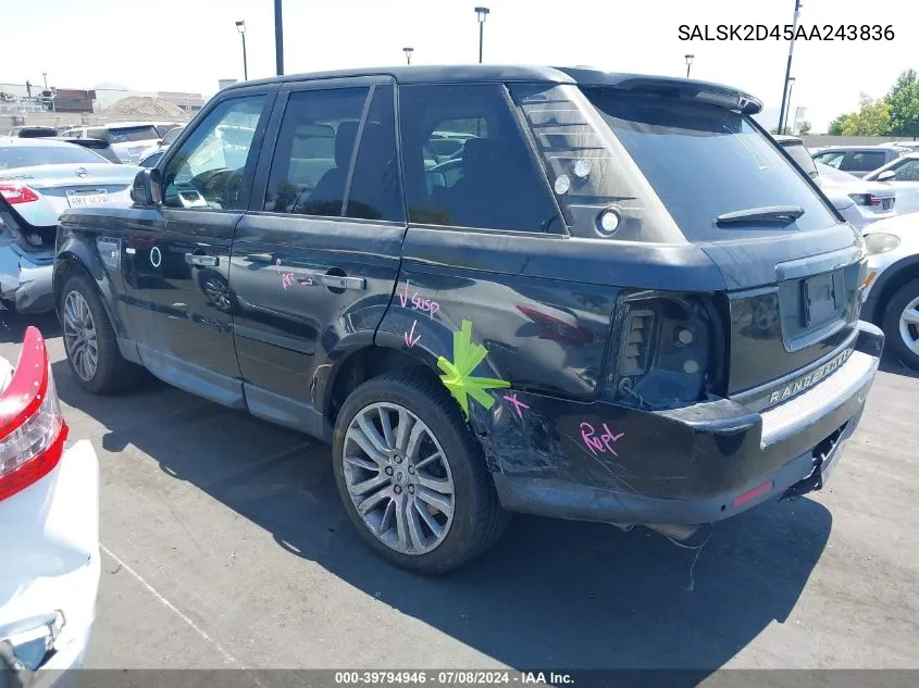 SALSK2D45AA243836 2010 Land Rover Range Rover Sport Hse