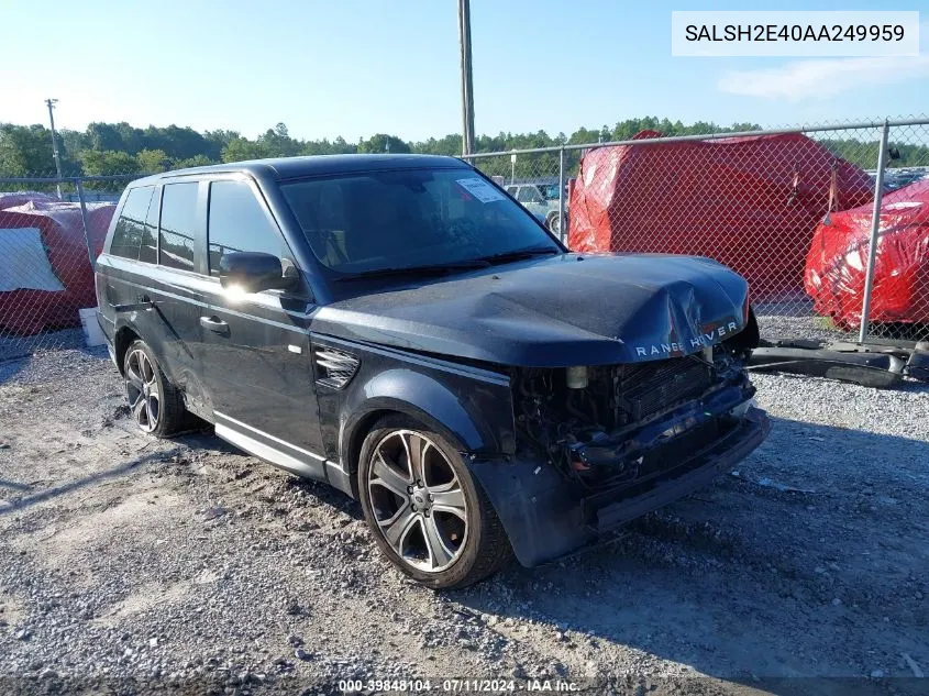 2010 Land Rover Range Rover Sport Supercharged VIN: SALSH2E40AA249959 Lot: 39848104