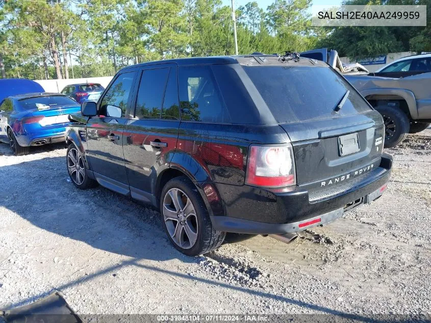 2010 Land Rover Range Rover Sport Supercharged VIN: SALSH2E40AA249959 Lot: 39848104