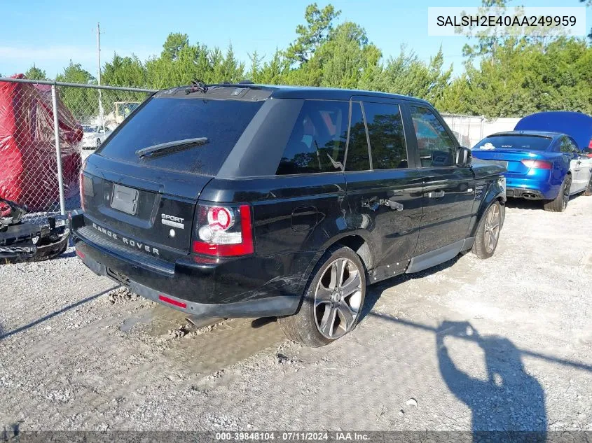 2010 Land Rover Range Rover Sport Supercharged VIN: SALSH2E40AA249959 Lot: 39848104