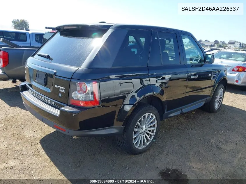 2010 Land Rover Range Rover Sport Hse VIN: SALSF2D46AA226337 Lot: 39894809