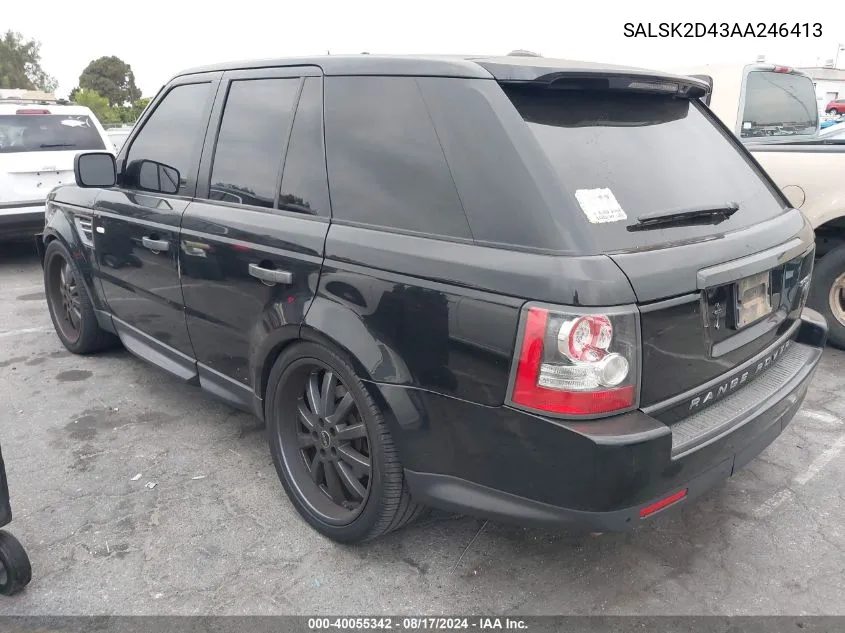 2010 Land Rover Range Rover Sport Hse VIN: SALSK2D43AA246413 Lot: 40055342