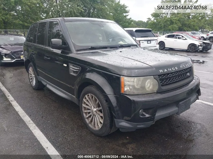 2010 Land Rover Range Rover Sport Hse VIN: SALSF2D44AA240768 Lot: 40063712