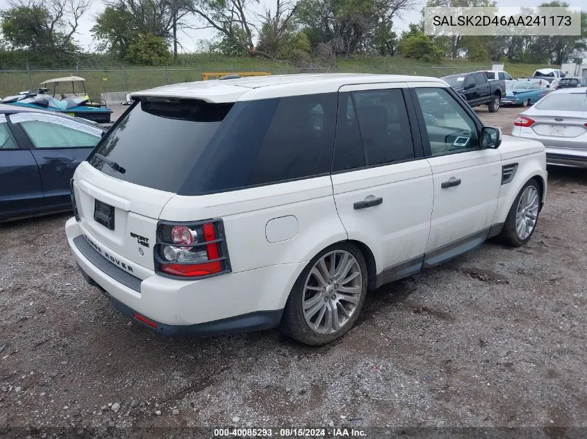 2010 Land Rover Range Rover Sport Hse VIN: SALSK2D46AA241173 Lot: 40085293