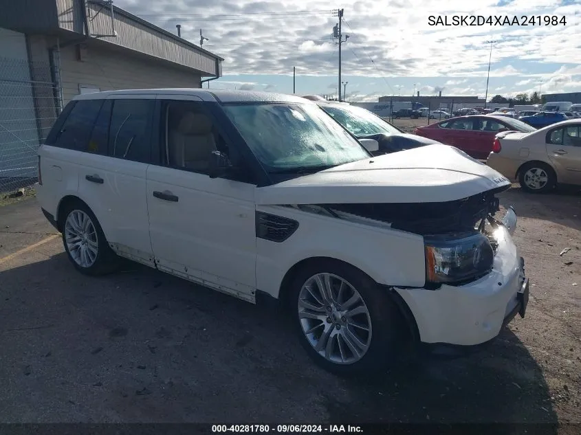 2010 Land Rover Range Rover Sport Hse VIN: SALSK2D4XAA241984 Lot: 40281780