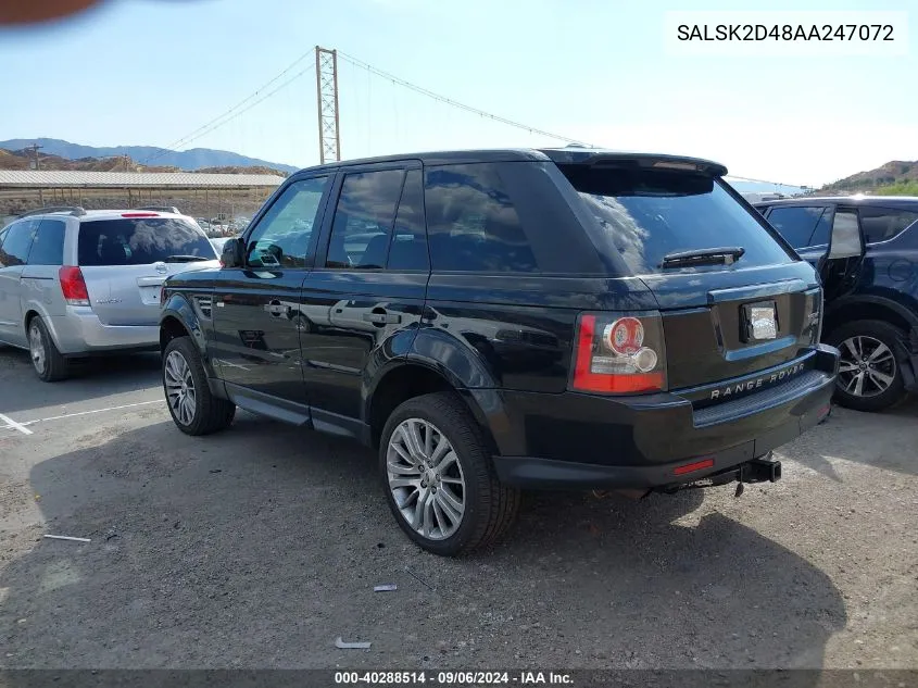 SALSK2D48AA247072 2010 Land Rover Range Rover Sport Hse