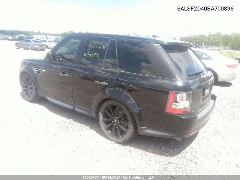 SALSF2D40BA700896 2011 Land Rover Range Rover Sport Hse