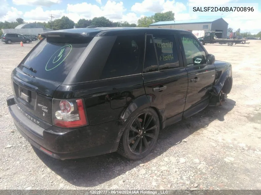 SALSF2D40BA700896 2011 Land Rover Range Rover Sport Hse