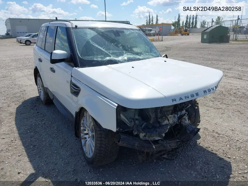 SALSK2D49BA280258 2011 Land Rover Range Rover Sport