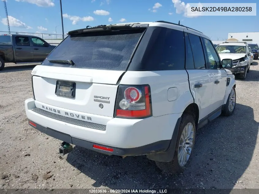 SALSK2D49BA280258 2011 Land Rover Range Rover Sport