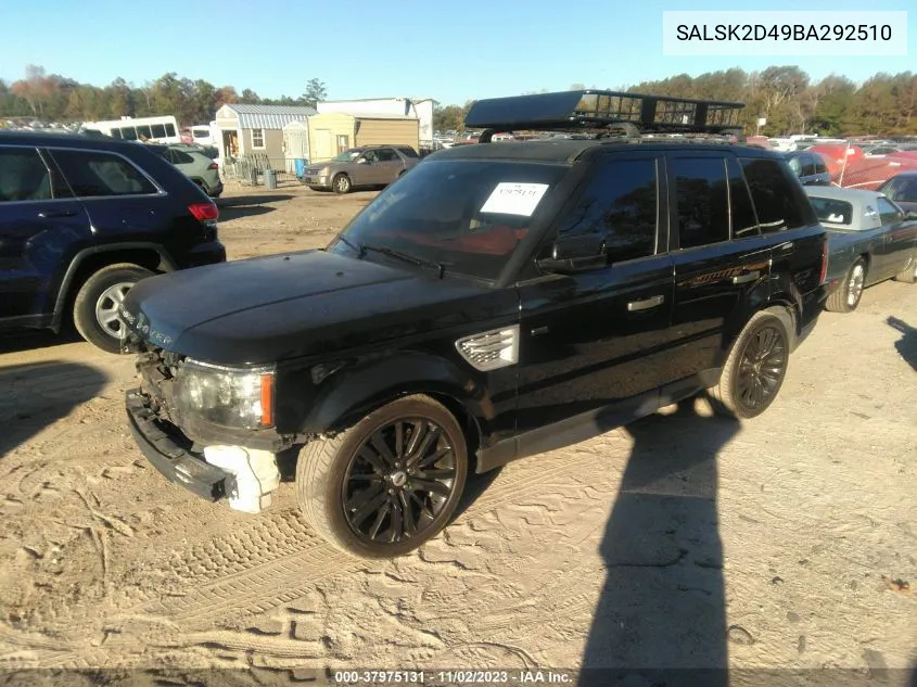 SALSK2D49BA292510 2011 Land Rover Range Rover Sport Hse Lux