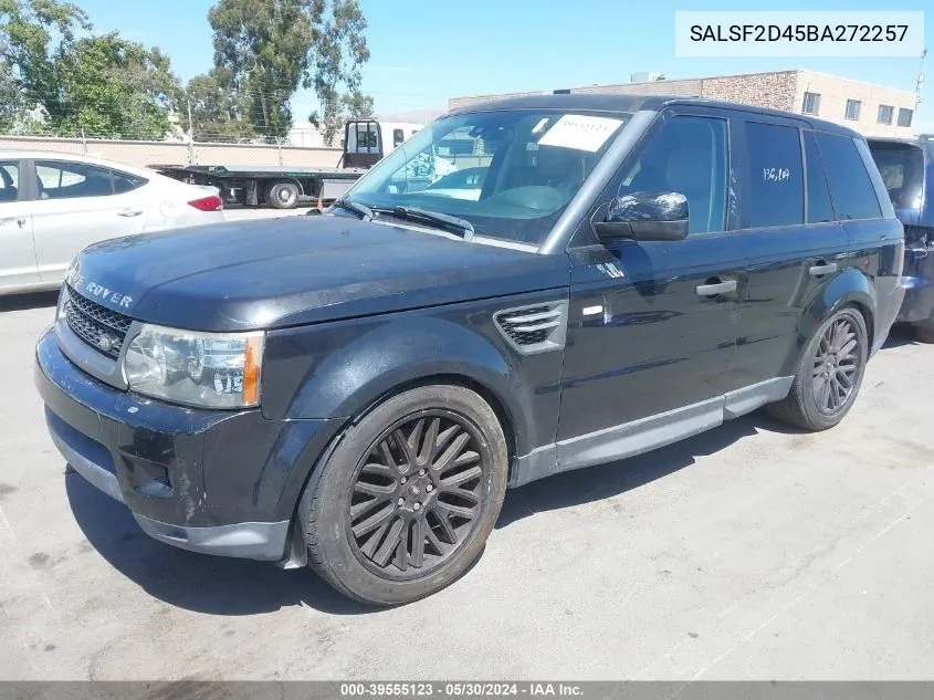 2011 Land Rover Range Rover Sport Hse VIN: SALSF2D45BA272257 Lot: 39555123