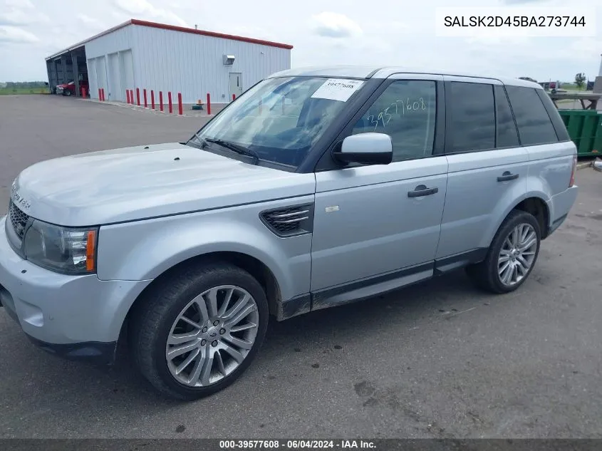 2011 Land Rover Range Rover Sport Hse VIN: SALSK2D45BA273744 Lot: 39577608