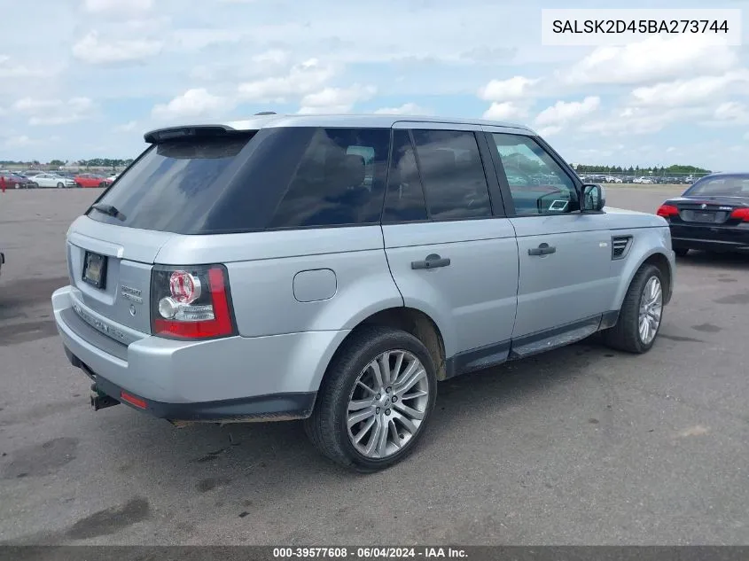 2011 Land Rover Range Rover Sport Hse VIN: SALSK2D45BA273744 Lot: 39577608