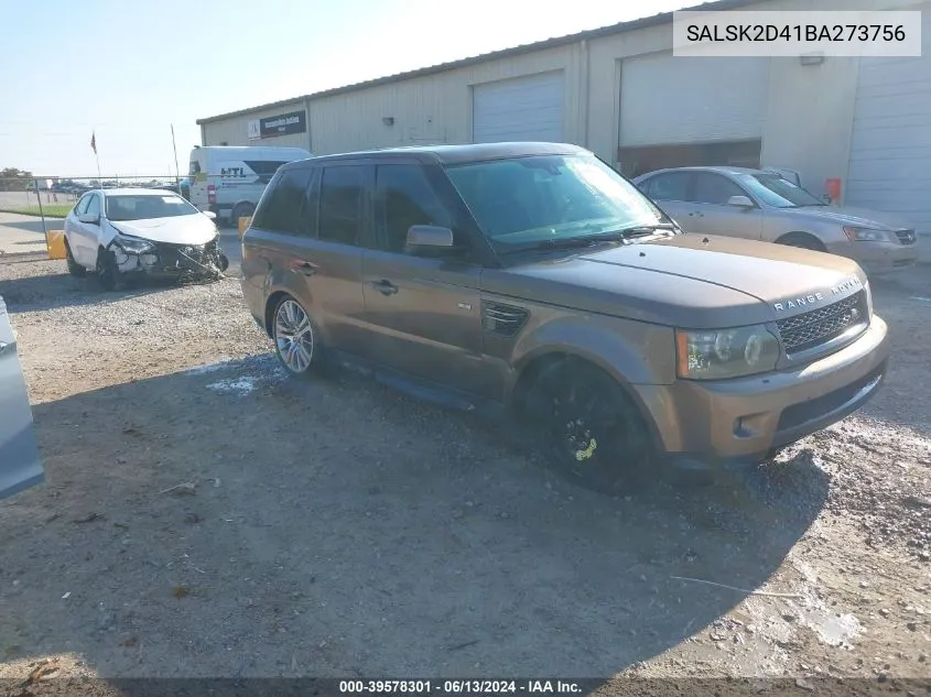 2011 Land Rover Range Rover Sport Hse VIN: SALSK2D41BA273756 Lot: 39578301