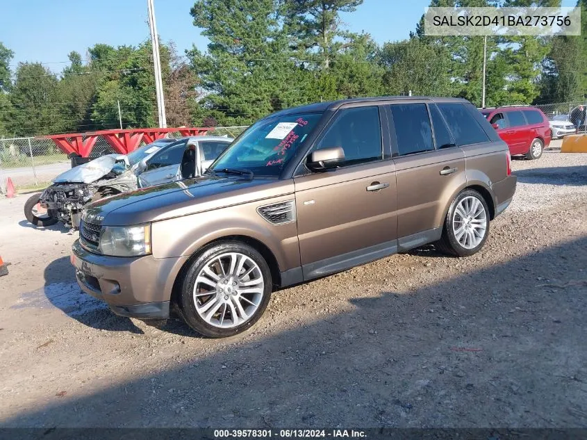 2011 Land Rover Range Rover Sport Hse VIN: SALSK2D41BA273756 Lot: 39578301