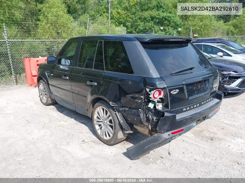 SALSK2D42BA292610 2011 Land Rover Range Rover Sport Hse