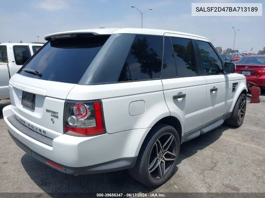 2011 Land Rover Range Rover Sport Hse VIN: SALSF2D47BA713189 Lot: 39656347