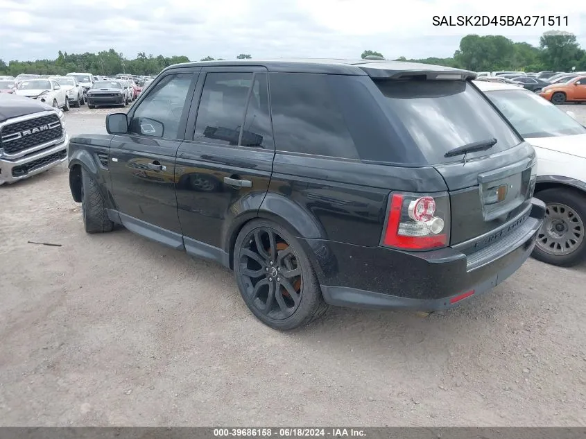 SALSK2D45BA271511 2011 Land Rover Range Rover Sport Hse